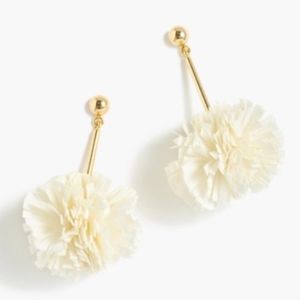 J Crew Gathered Carnation White Earrings